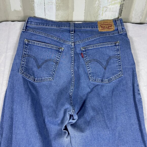 Levi's Tapered Leg Jeans Womens Blue Denim High Waisted 5-Pocekts Size 32 - Picture 4 of 16